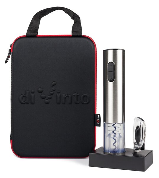 Električni odpirač vina Deluxe – Srebrni set z etuijem