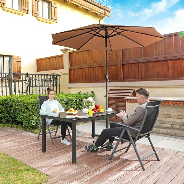 Vrtni stoli RIVIERA, set 2 kos, črna SongmicsHome