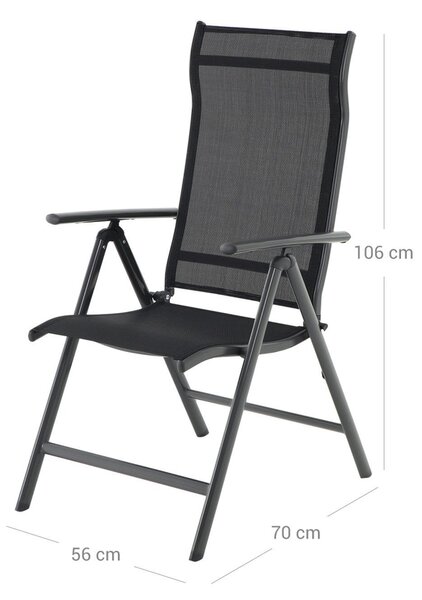 Vrtni stoli RIVIERA, set 2 kos, črna SongmicsHome