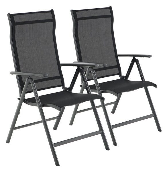 Vrtni stoli RIVIERA, set 2 kos, črna SongmicsHome