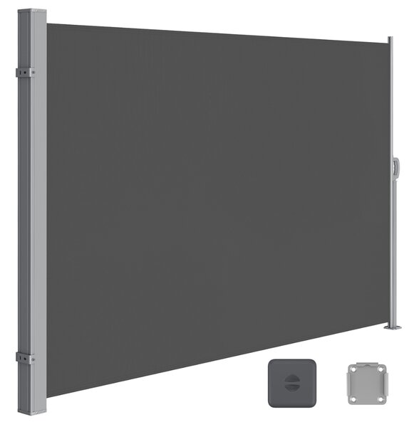 Stranska tenda HORIZON za teraso, 180x450cm, siva SongmicsHome