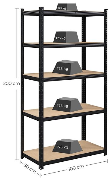 SONGMICS 5-nivojski poličnik, 200 x 100 x 50 cm