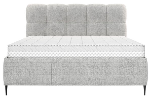 OBLAZINJENA POSTELJA 140 cm x 200 cm , tekstil srebrne barve