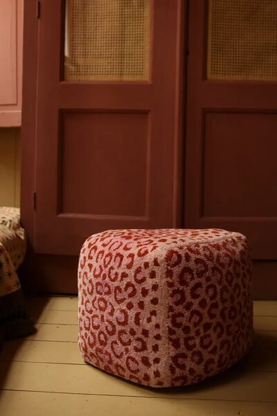 Doing Goods Vreča za sedenje Doing Goods Pink Leopard Pouf S