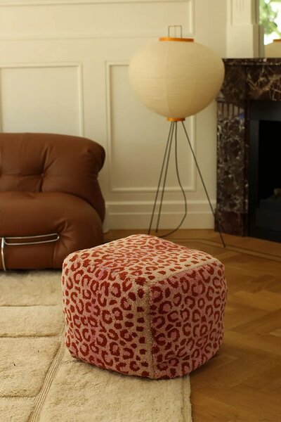 Doing Goods Vreča za sedenje Doing Goods Pink Leopard Pouf S