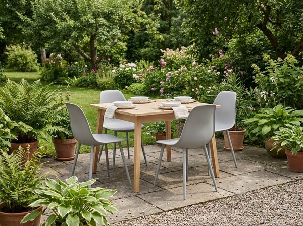 Stol OSAKA plastičen, svetlo siv