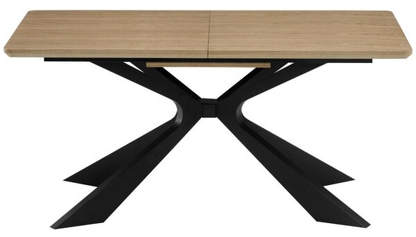 P & B Raztegljiva Miza Lulea, Barva Hrasta, Črna, 160-210x90