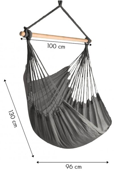 Brazilski viseči fotelj MODERNHOME v sivi barvi z 2 blazinama