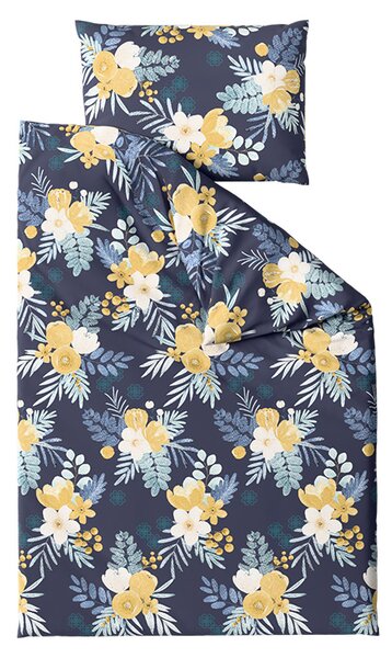 Posteljnina iz mikrovlaken FLOWERISH temno modra Dimenzije posteljnine: 70 x 90 cm | 140 x 200 cm