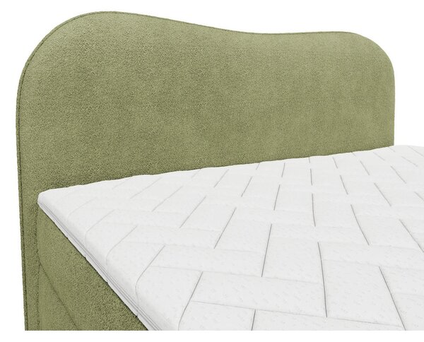 POSTELJA Z VZMETNICO 140 cm x 200 cm , tekstil zelena