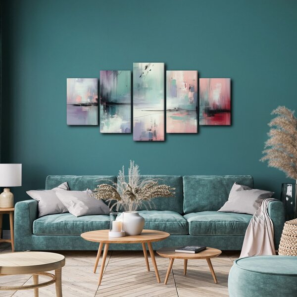 5-delna slika abstraktna harmonija barv