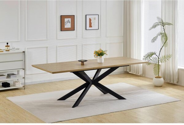 P & B Raztegljiva Miza Kalmar, Barva Hrasta, Črna, 180-230x90
