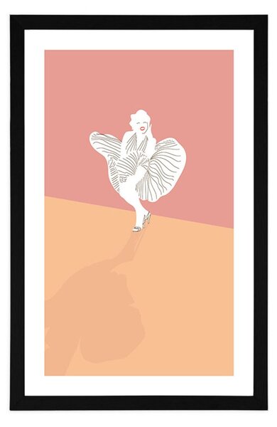 Plakat s paspartujem znamenita Marilyn Monroe