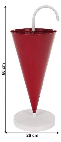 KONDELA Stojalo za dežnike, rdeča/bela, kovinsko, BARKO