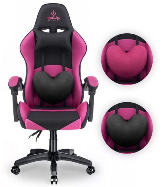 Gaming stol Rainbow Pink-Black Mesh