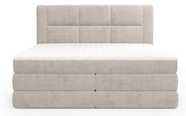BOXSPRING POSTELJA 140 cm x 200 cm , tekstil bež