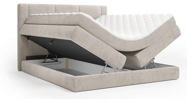 BOXSPRING POSTELJA 140 cm x 200 cm , tekstil bež