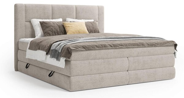 BOXSPRING POSTELJA 140 cm x 200 cm , tekstil bež
