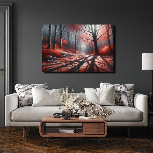 Slika pot skozi rdeči gozd