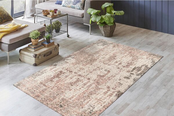 VINTAGE PREPROGA 80/150 cm potiskano opečnato rjava