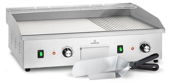 Klarstein Grillmeile 4400, električni žar, Plancha, 2x2200W, žar plošča iz nerjavečega jekla