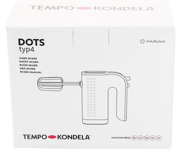 TEMPO-KONDELA DOTS TIP 4, ročni mešalnik, roza, plastika/kovina