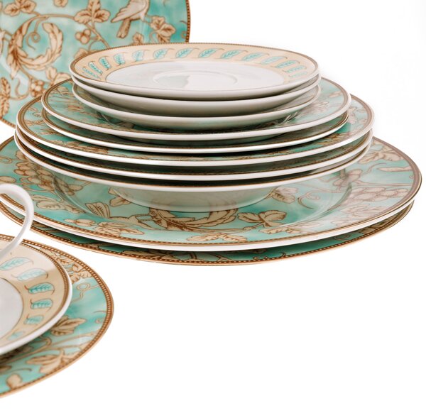 TEMPO-KONDELA DONATELLA TURQUOISE, jedilni servis, komplet 20 kosov, porcelan