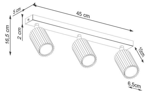 Sivorjavo kovinsko točkovno svetilo 6,5x45 cm Gleam – Sollux