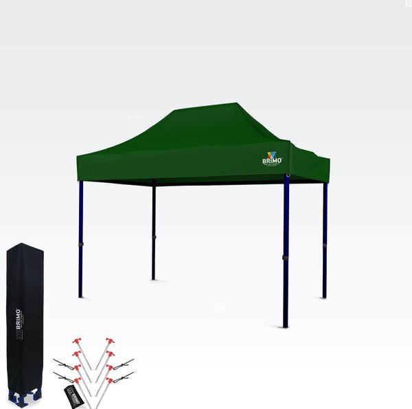 Prodajni šotor 2x3m | Hitro postavljiv paviljon - brez 3 sten - Zelena