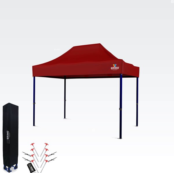 Prodajni šotor 2x3m | Hitro postavljiv paviljon - brez 3 sten - Rdeča