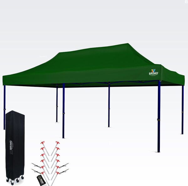 Nepremočiv Šotor za Zabave 3x6m – Brezskrbna Zabava pod 16,5m² Streho - brez 3 sten - Zelena