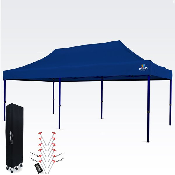 Nepremočiv Šotor za Zabave 3x6m – Brezskrbna Zabava pod 16,5m² Streho - brez 3 sten - Blue