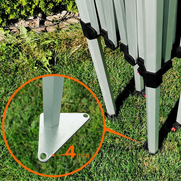 Profi Vrtni Šotor 2x3m ALU EXCLUSIVE (3 stene) - plus 3 stene - Rdeča