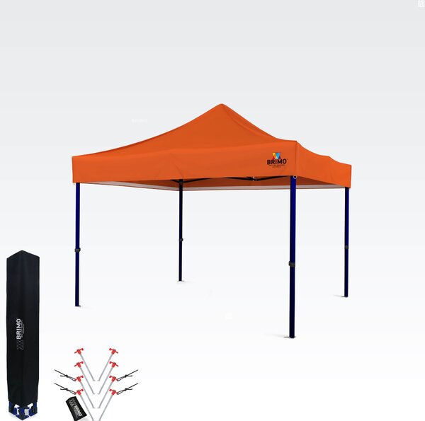 Škarjast šotor 3x3 m – hitro sestavljanje in 100% zaščita za zabave in praznovanja - brez 3 sten - Oranžna