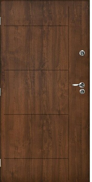 Jeklena zaščitna vrata Swing (900 x 2.000 mm, Smer odpiranja: Levo, Rjava)