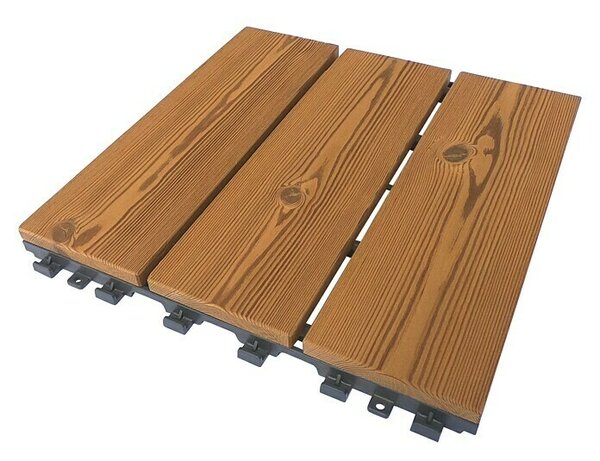 Zaskočna plošča Smartdeck (Bor, 30 x 30 x 2,5 cm, Rjava, 6 kos)