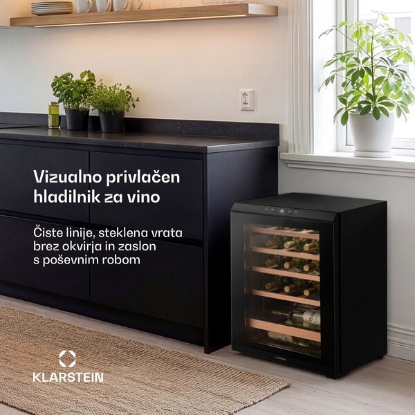 Klarstein Bevora prostostoječi hladilnik za vino | 4 police | 62 litrov | 20 steklenic | 43 cm