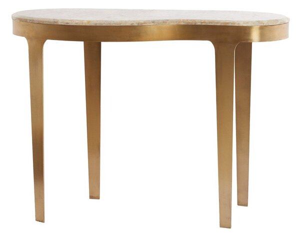 Stranska mizica z marmorno mizno ploščo v bronasti barvi/sivorjava 40x110 cm Giulio – Light & Living