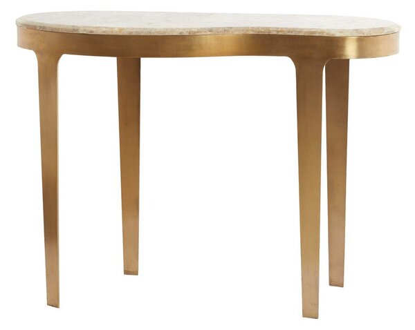 Stranska mizica z marmorno mizno ploščo v bronasti barvi/sivorjava 40x110 cm Giulio – Light & Living
