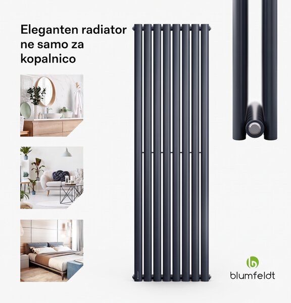 Blumfeldt Tallheo, 47 x 160, radiator, kopalniški radiator, cevni radiator, 1472 W, sanitarna voda, 1/2