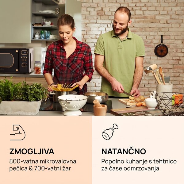 Klarstein Julieta, mikrovalovna pečica z žarom, 20l, 700 / 800 W, Ø25,5 cm, 8 programov
