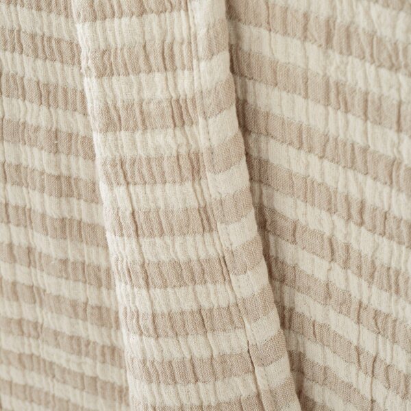Bombažna odeja v naravni barvi 150x200 cm Cotton Muslin Stripe – Bianca