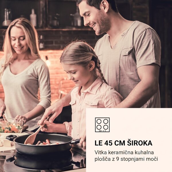 Klarstein Virtuosa 3 Slim, kuhalna plošča, 3 kuhališča, 5000 W, Dualzone, časovnik, keramika