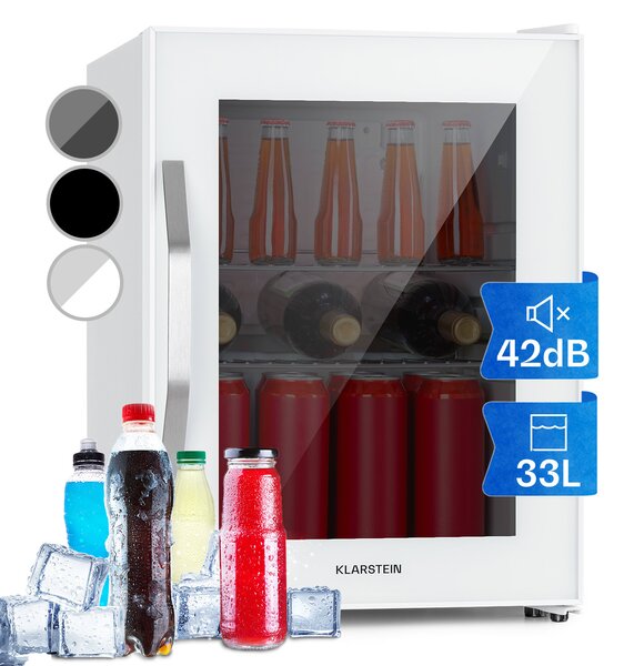 Klarstein Beersafe M Quartz, hladilnik, 33 litrov, 2 polici, panoramska steklena vrata