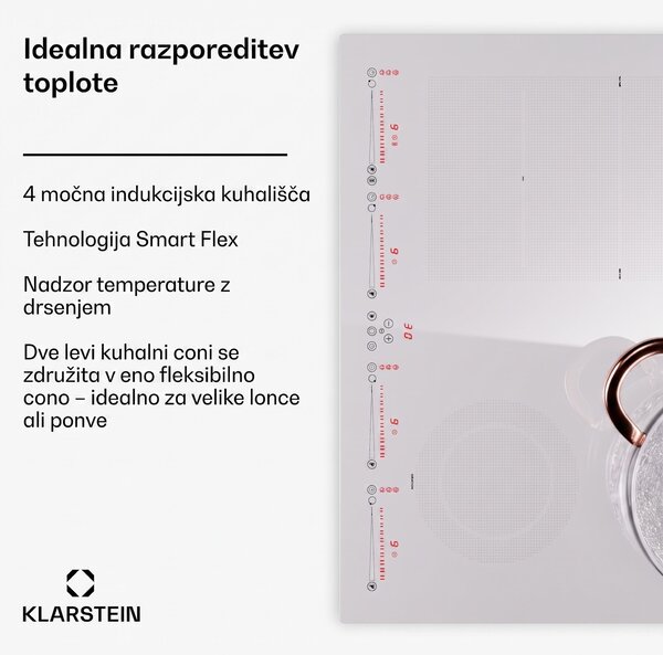 Klarstein Masterzone 60 Hybrid Indukcijska kuhalna plošča, vgradna, 4 fllex cone