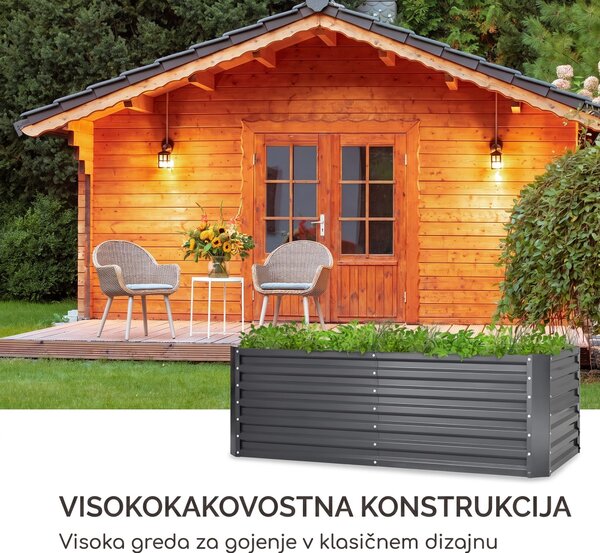 Blumfeldt High Grow Straight, povišana greda, 180 x 60 x 90 cm, 970 l, pocinkano jeklo