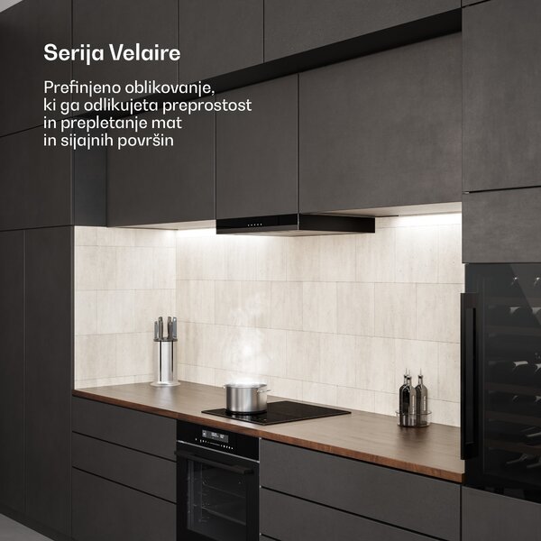 Klarstein Velaire indukcijska kuhalna plošča | Elegantna, minimalistična, varčna s prostorom | 3 kuhališča | 5500 W | 45 cm