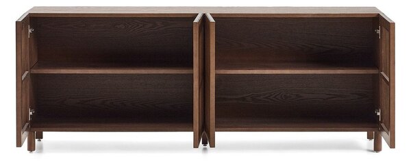 Temno rjava komoda v orehovem dekorju 181x71,5x42,5 cm Beyla – Kave Home