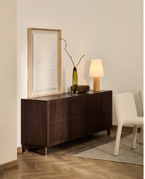 Temno rjava komoda v orehovem dekorju 181x71,5x42,5 cm Beyla – Kave Home