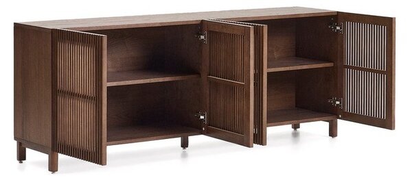 Temno rjava komoda v orehovem dekorju 181x71,5x42,5 cm Beyla – Kave Home